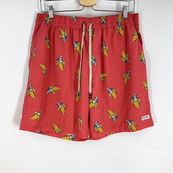 Public Access Men's Shark Banana Drawstring Elastic Waist Swim Trunks Size L - Picture 1 of 12